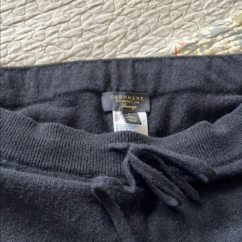 Charter Club Black Cashmere Joggers